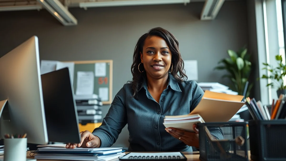Professional learning office and administrative skills in a modern workspace