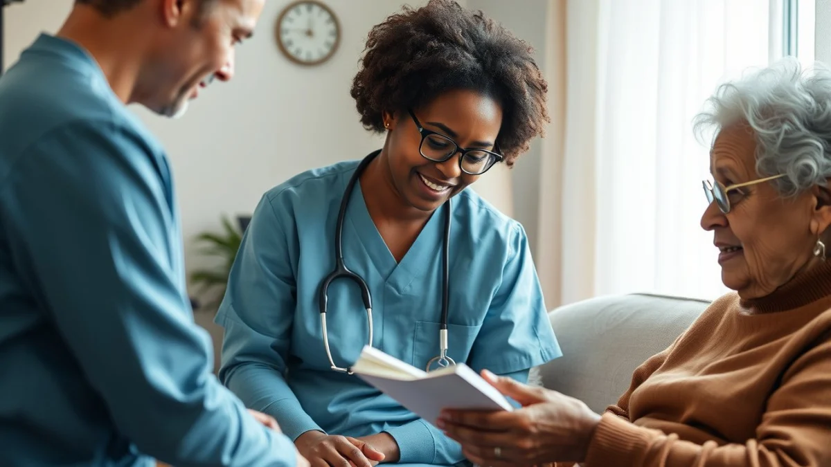 Learner studying caregiving skills in a professional training environment