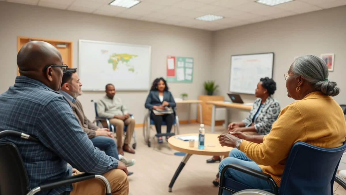 Learner studying caregiving skills in a professional training environment