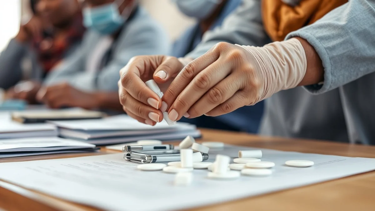 Learner studying caregiving skills in a professional training environment