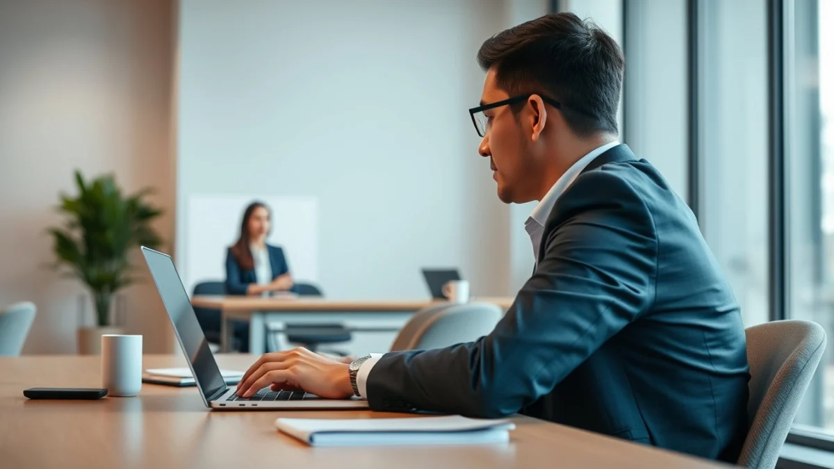 Person learning overview of recruitment and talent acquisition in hospitality in a modern educational setting