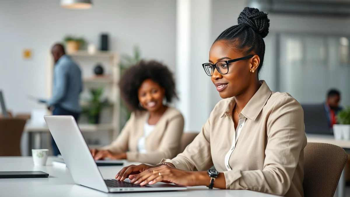 Professional learning office and administrative skills in a modern workspace