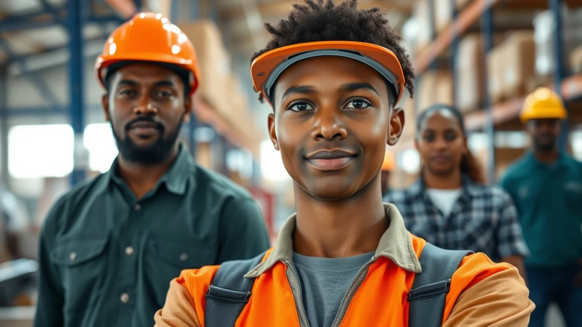 Person learning overview of warehouse operations in south africa in a modern educational setting
