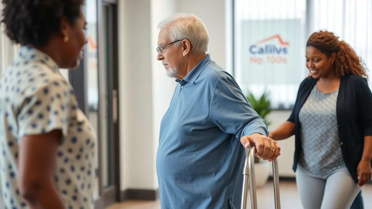 Learner studying caregiving skills in a professional training environment