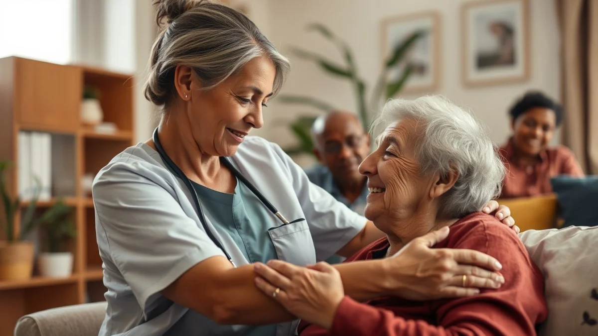 Learner studying caregiving skills in a professional training environment