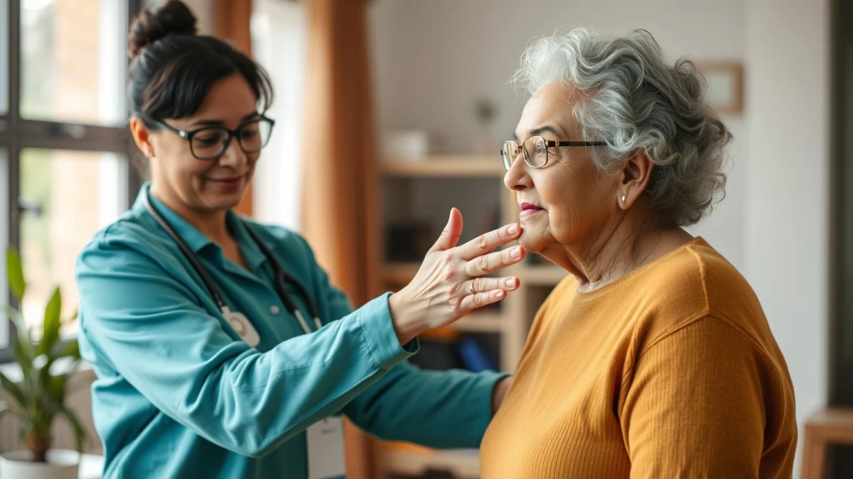 Learner studying caregiving skills in a professional training environment