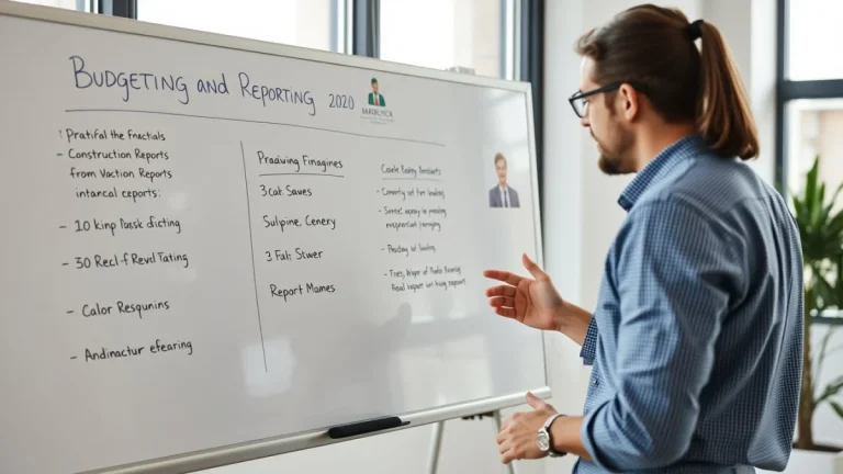 Person learning practical steps for preparing financial reports tailored to constructi in a modern educational setting