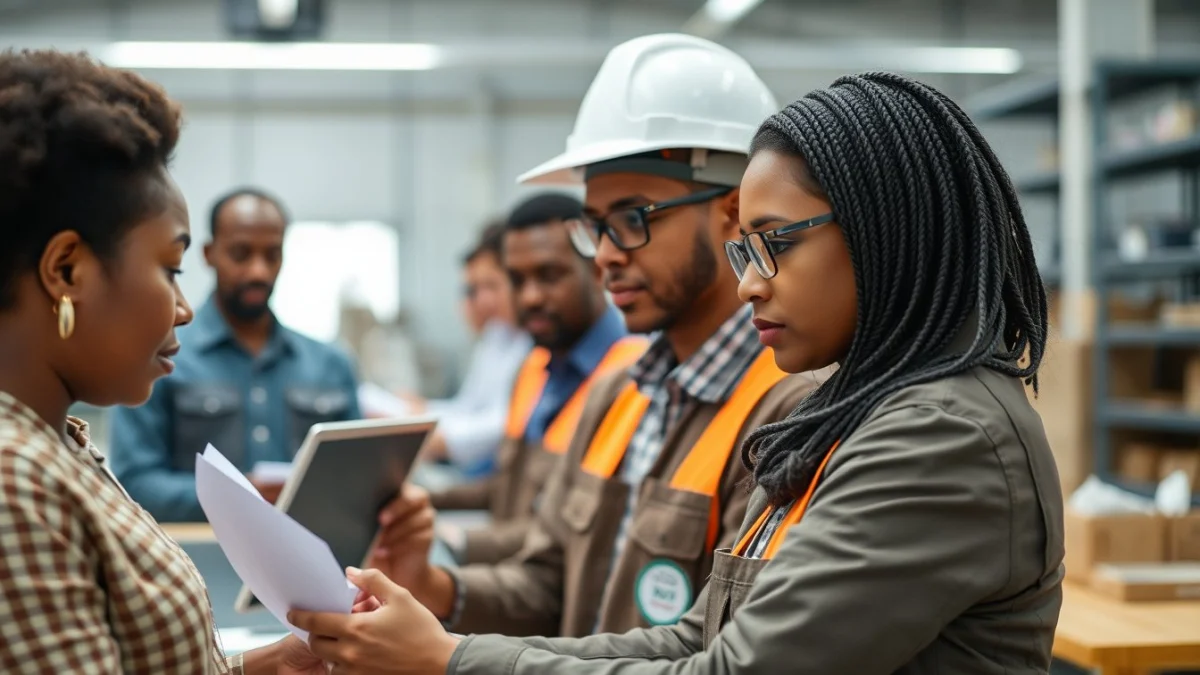 Person learning preparing for a quality inspection in a modern educational setting