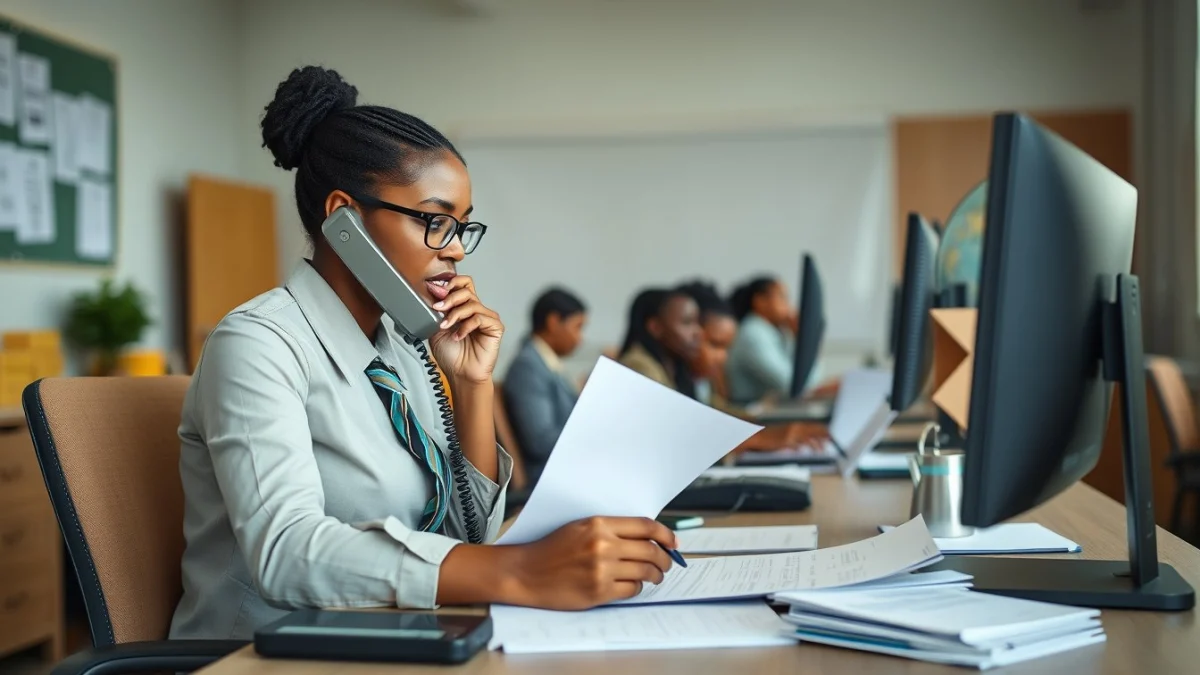 Professional learning office and administrative skills in a modern workspace