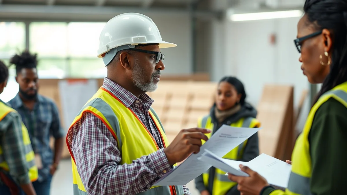 Person learning preparing quantity surveying reports in a modern educational setting