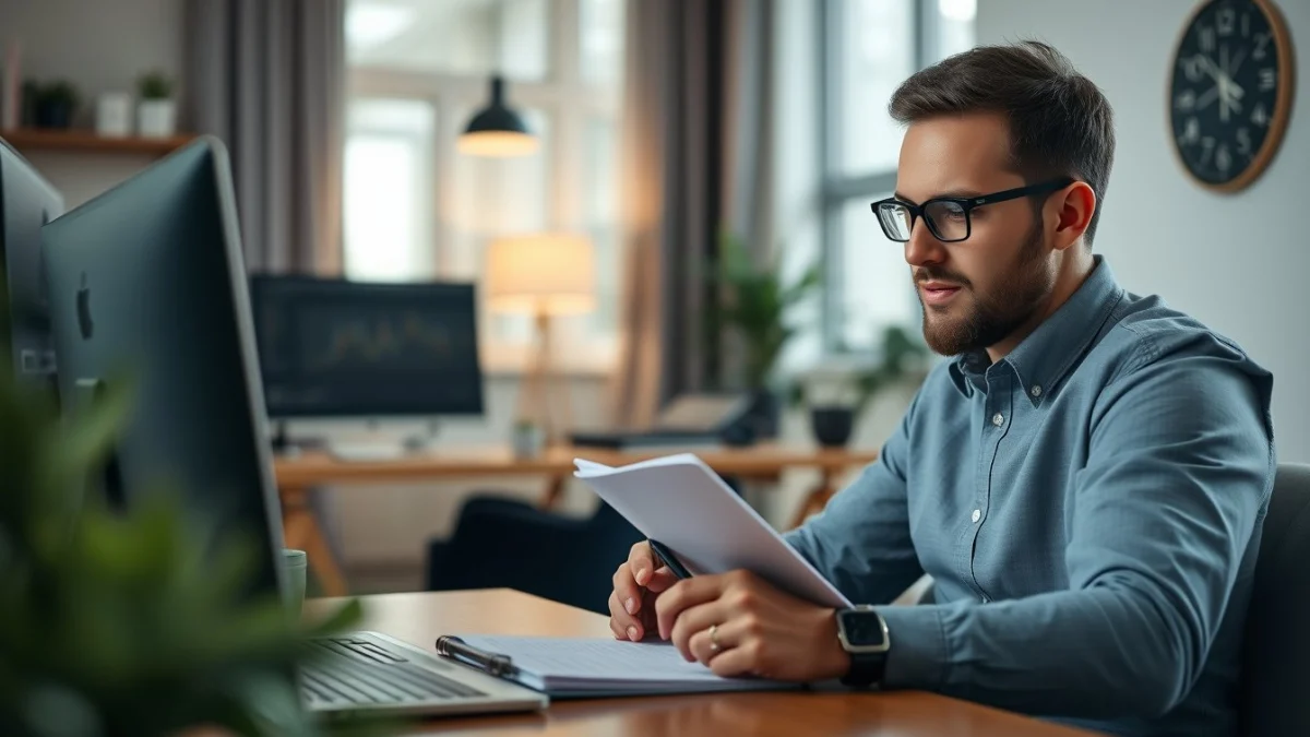 Person learning preparing simple financial reports for your business in a modern educational setting