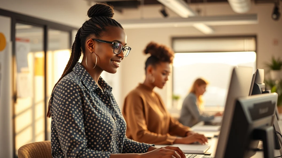 Professional learning office and administrative skills in a modern workspace