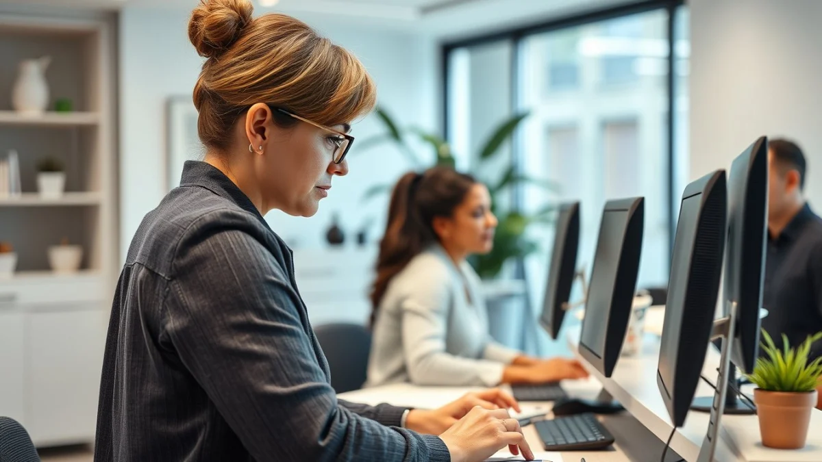 Professional learning office and administrative skills in a modern workspace