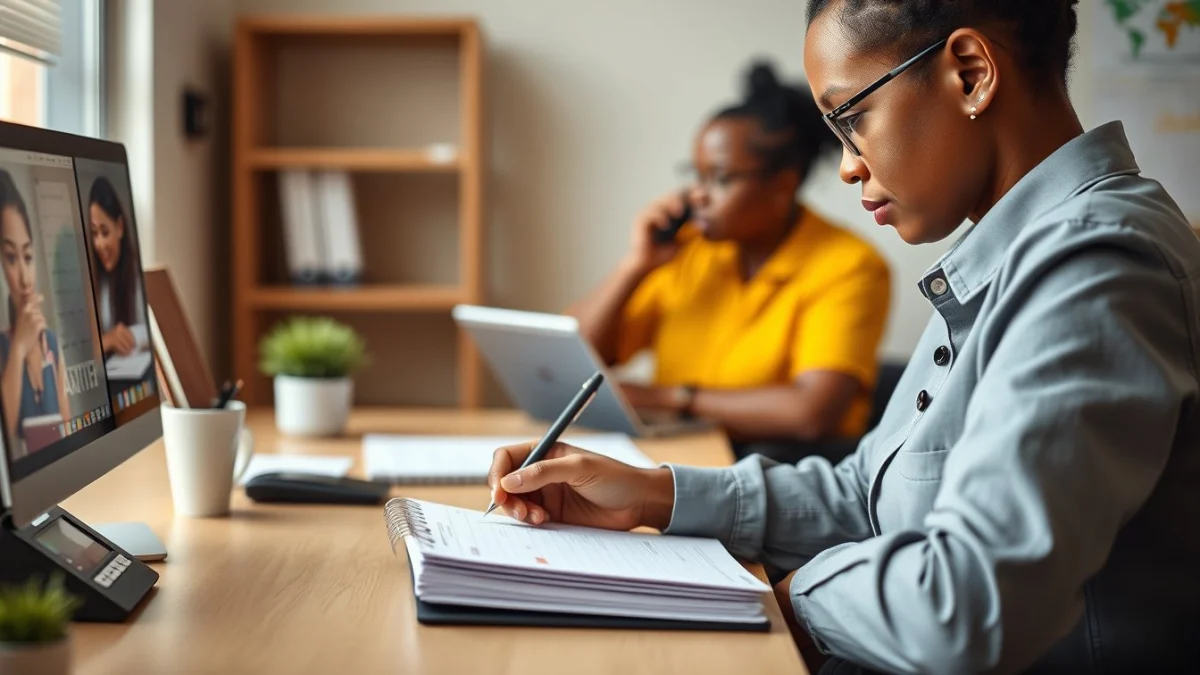 Professional learning office and administrative skills in a modern workspace