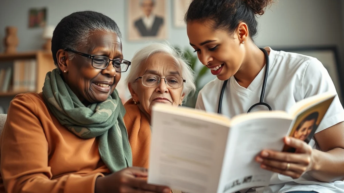 Learner studying caregiving skills in a professional training environment