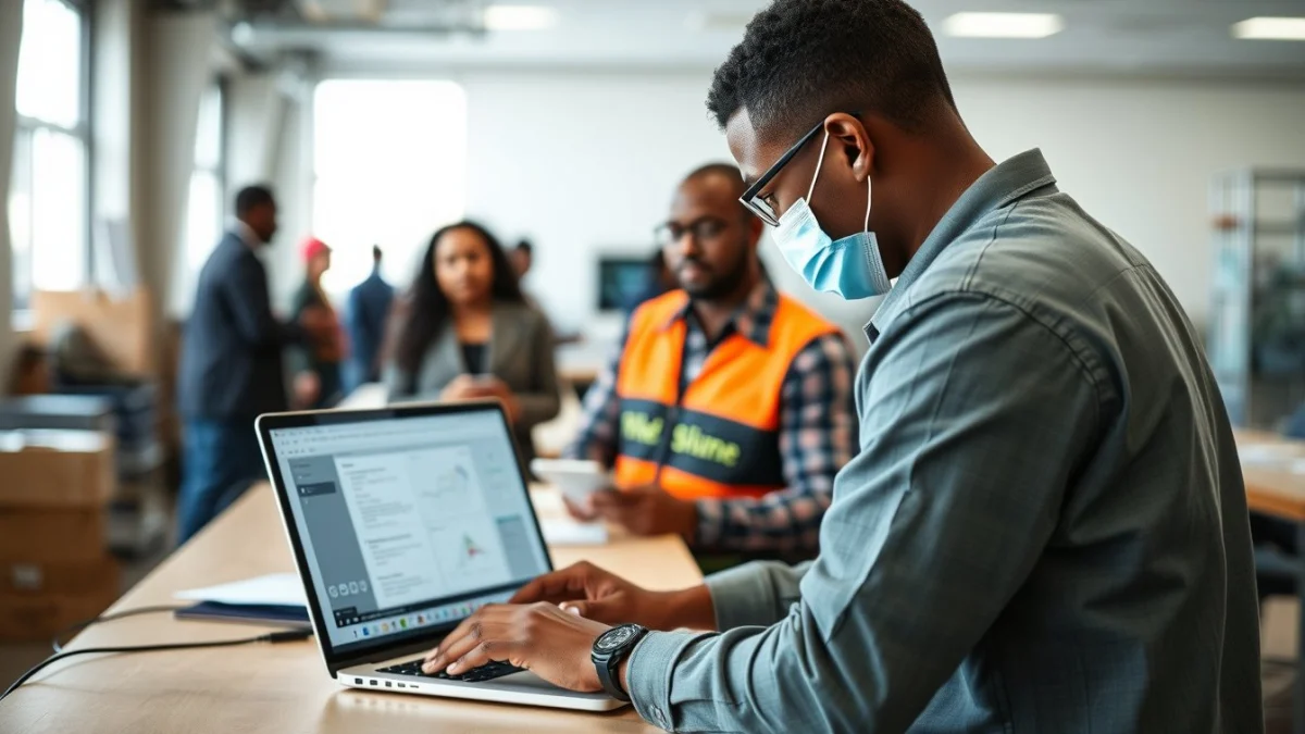Person learning quality control inspector career opportunities in south africa in a modern educational setting