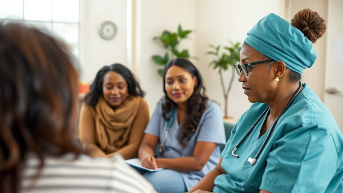 Learner studying caregiving skills in a professional training environment