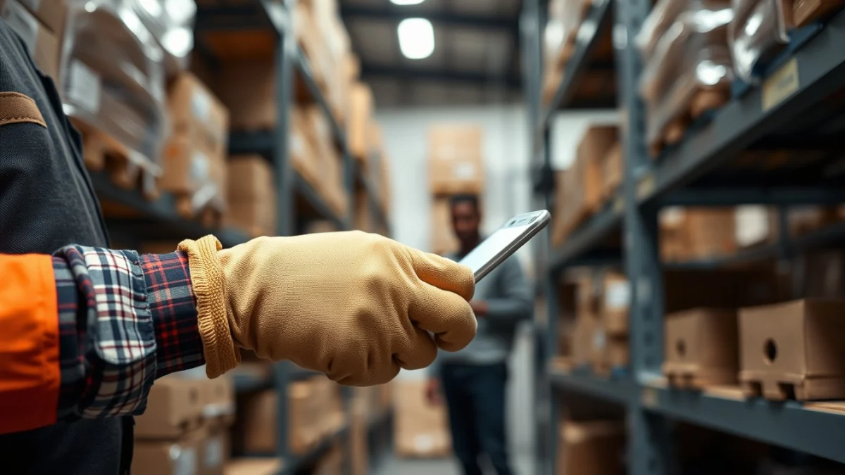 Person learning recording stock receipt and documentation in a modern educational setting