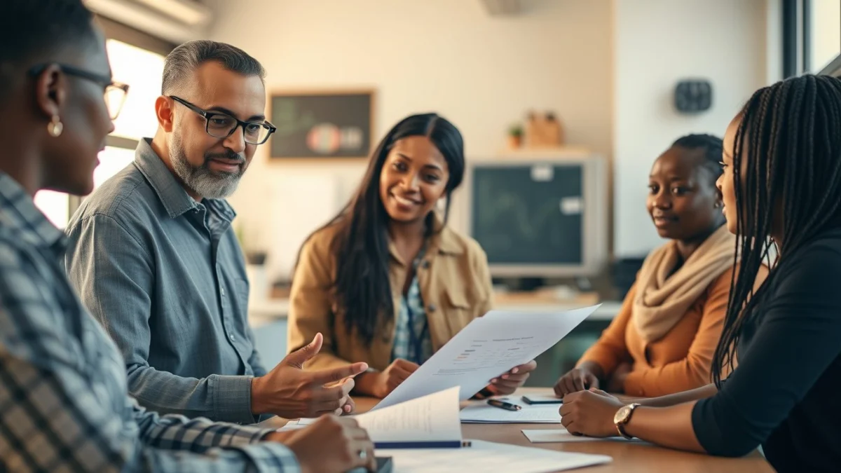 Person learning business skills in a clean modern workspace