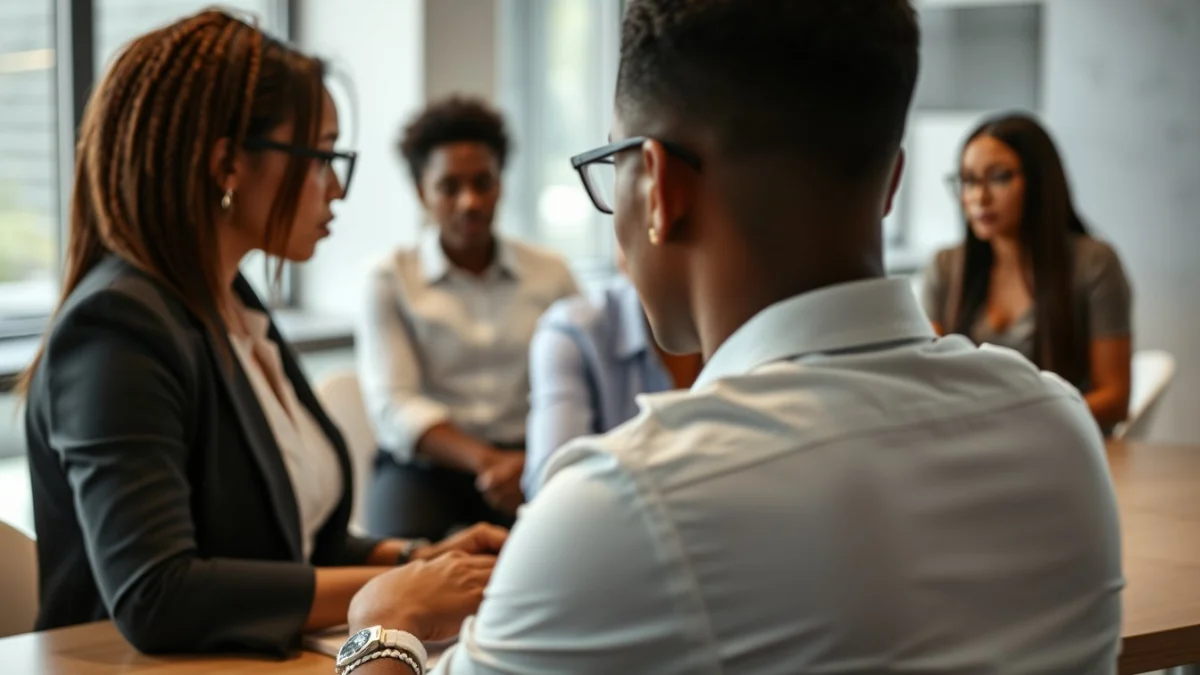 Person learning recruitment consultant duties and responsibilities explained in a modern educational setting