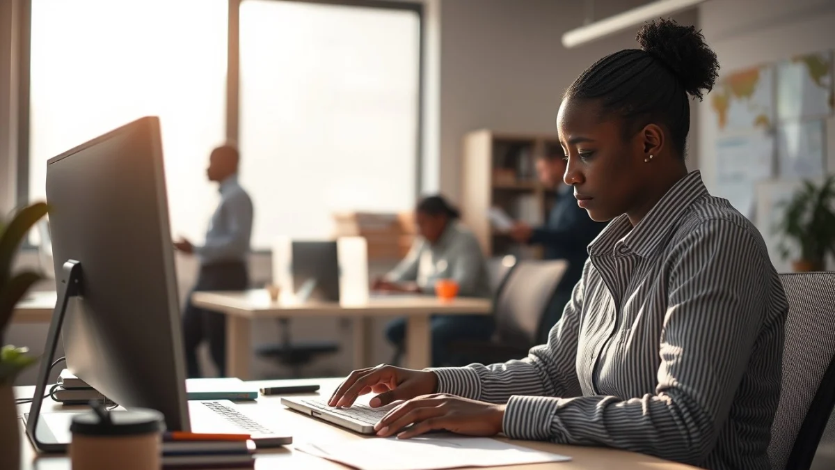 Professional learning office and administrative skills in a modern workspace