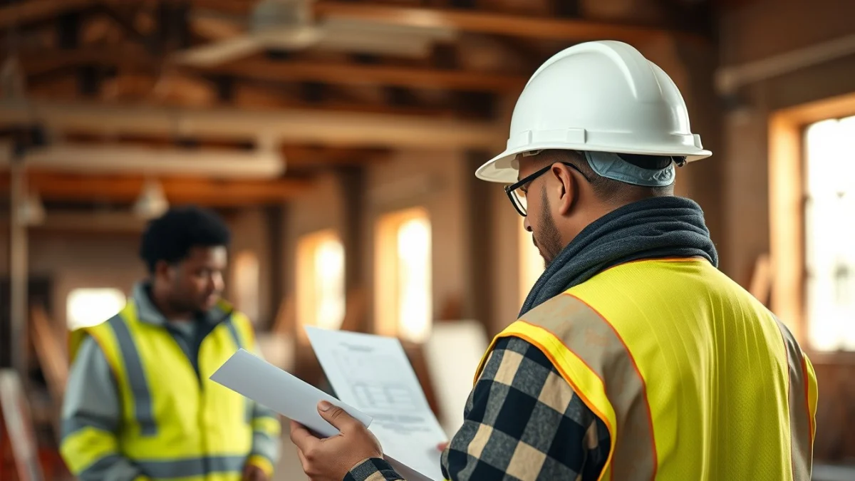 Person learning responding to hazards during inspection in a modern educational setting