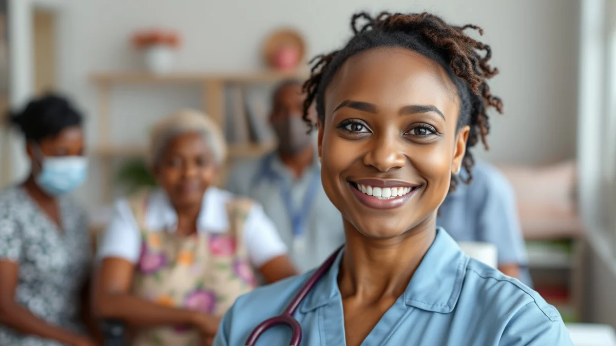 Learner studying caregiving skills in a professional training environment