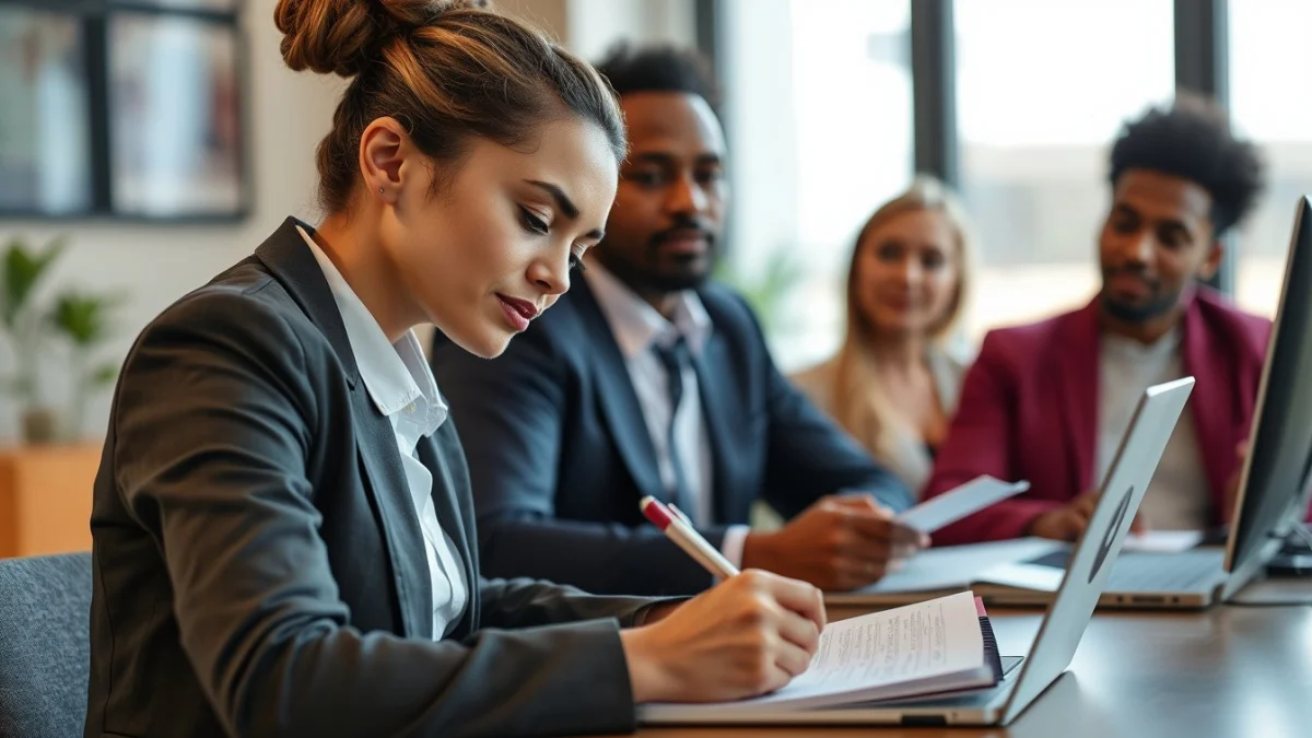 Professional learning office and administrative skills in a modern workspace