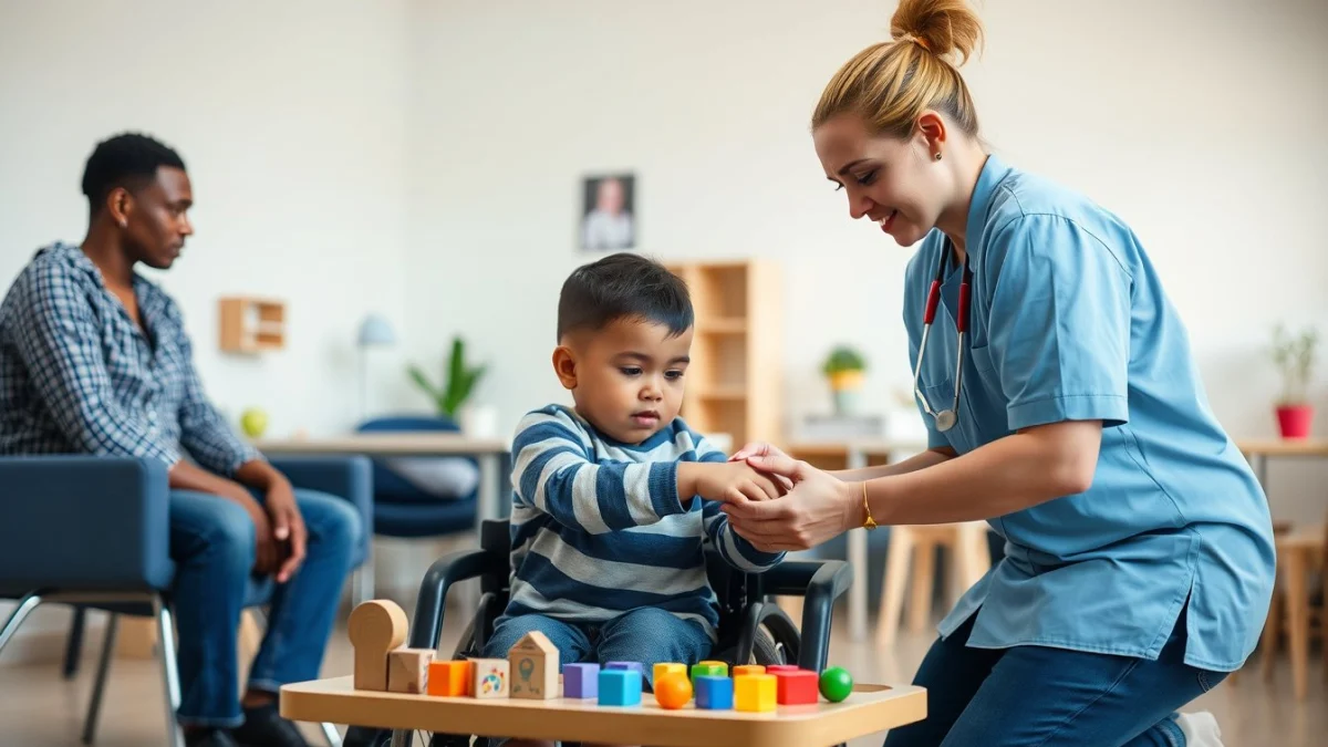 Learner studying caregiving skills in a professional training environment