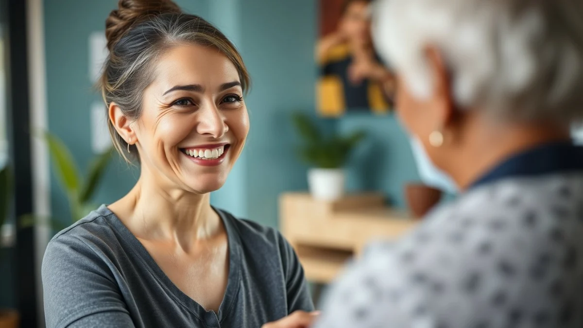 Learner studying caregiving skills in a professional training environment