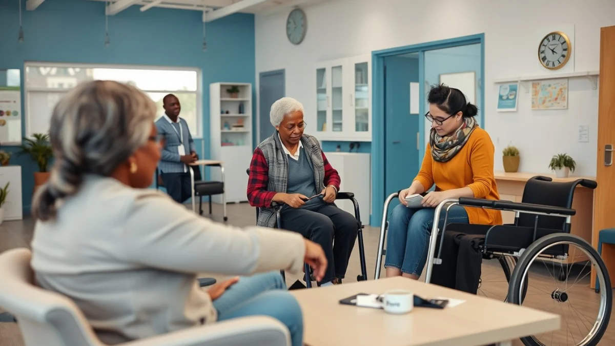 Learner studying caregiving skills in a professional training environment