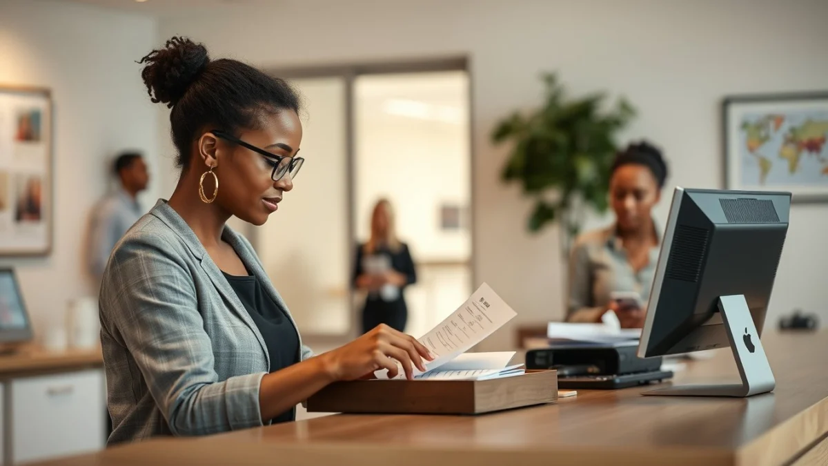 Professional learning office and administrative skills in a modern workspace