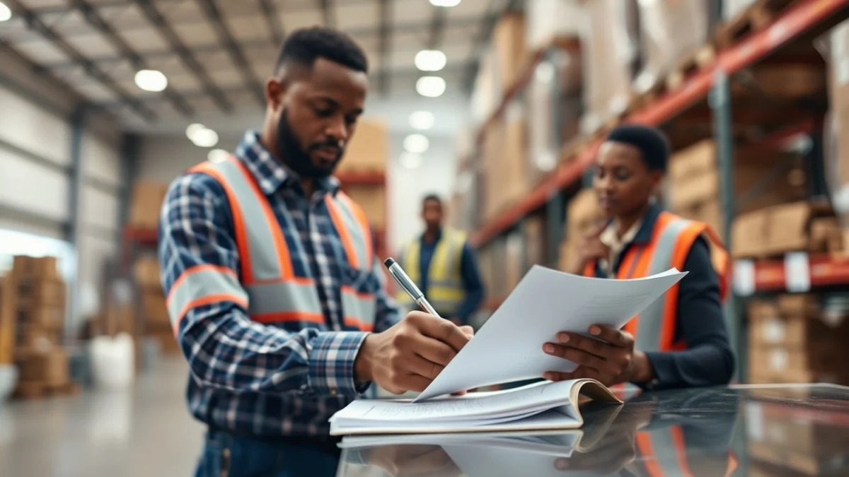 Person learning scheduling daily warehouse activities in a modern educational setting