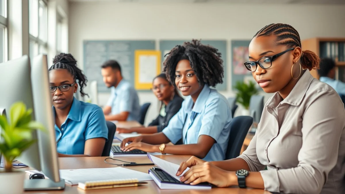 Professional learning office and administrative skills in a modern workspace