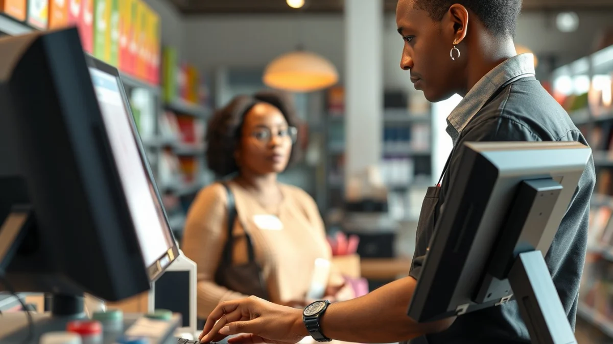 Person learning artificial intelligence skills on a laptop in a modern workspace