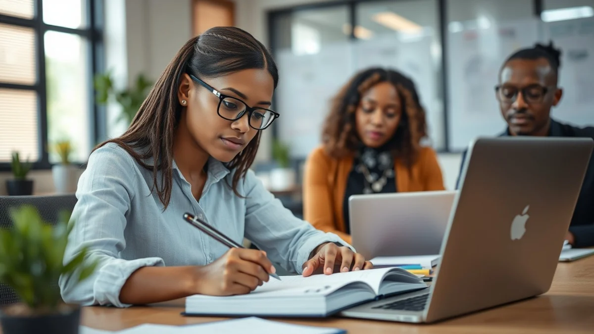 Professional learning office and administrative skills in a modern workspace