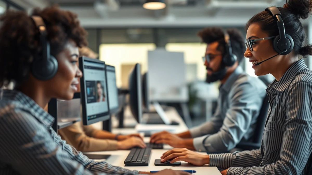Person learning setting goals for career growth in technical support in a modern educational setting