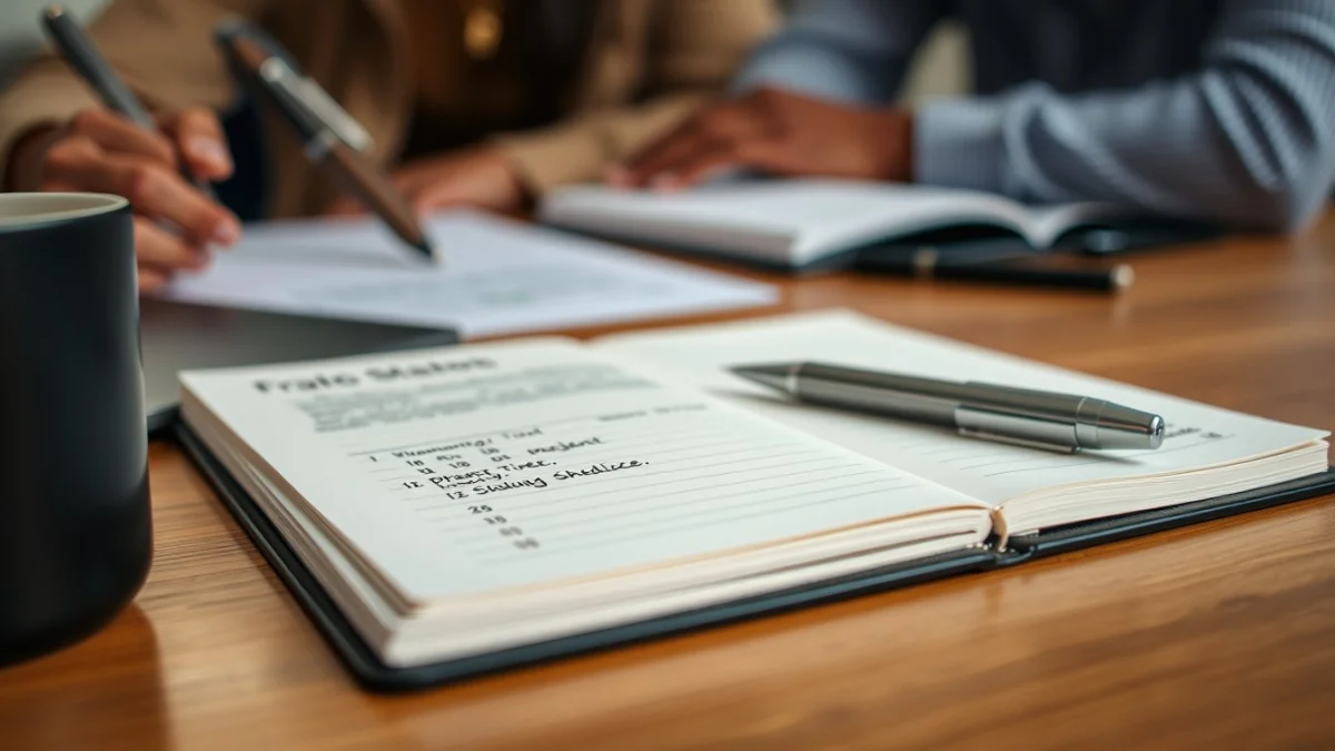 Person learning setting work schedules and goals in a modern educational setting