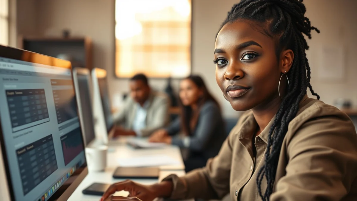 Professional learning office and administrative skills in a modern workspace