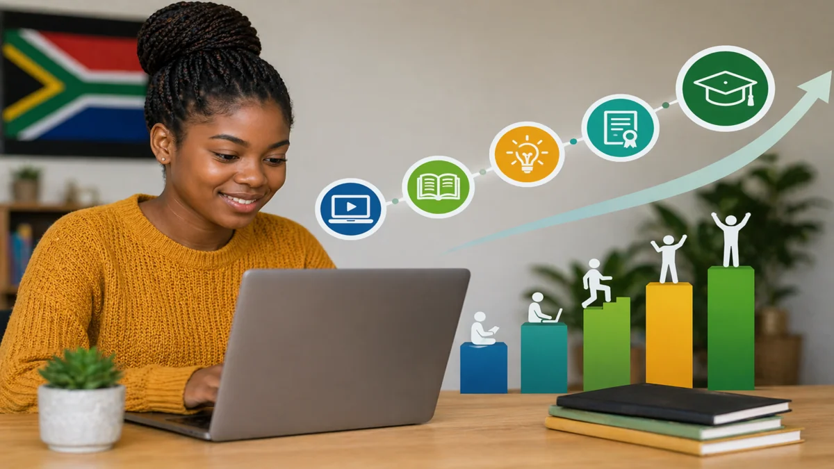 Skills development and learning progress for South African online training