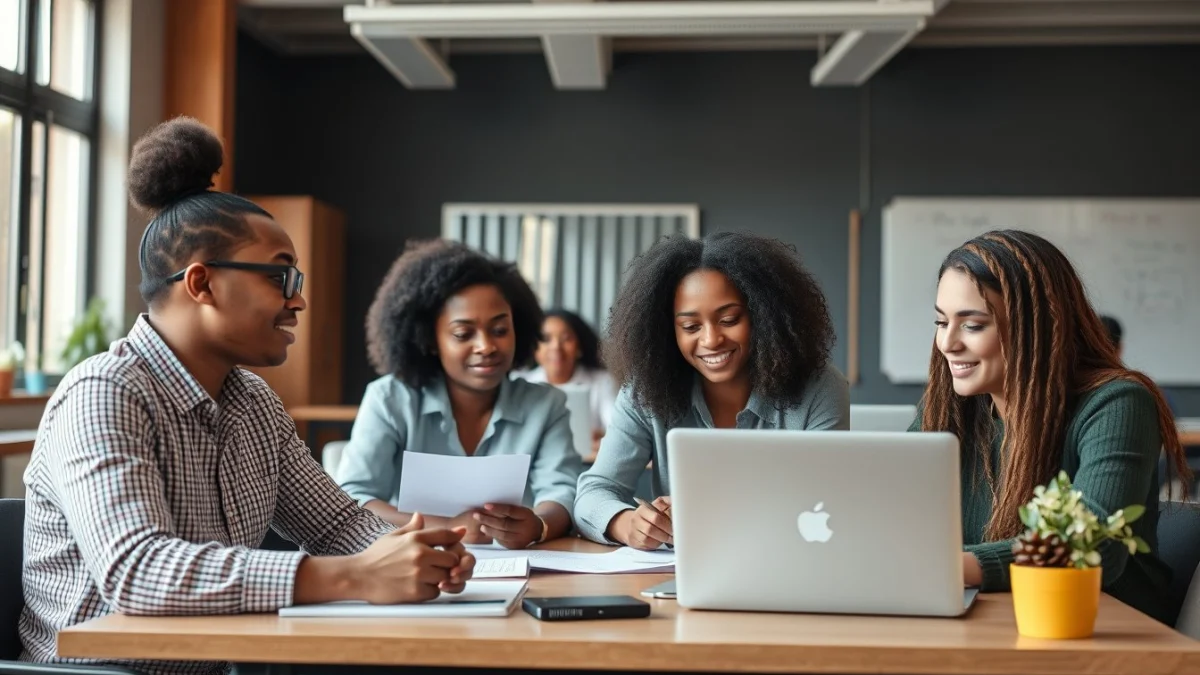 Person learning skills needed for content marketing jobs in a modern educational setting