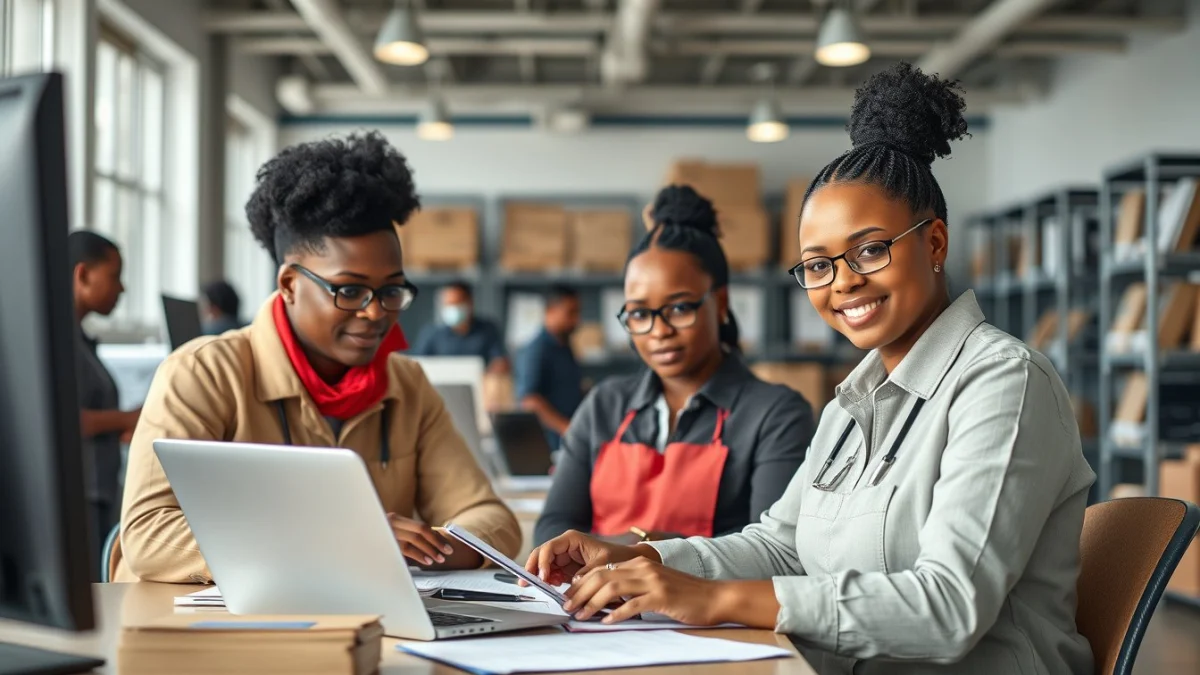 Person learning skills needed to succeed as a customs clearance assistant in a modern educational setting