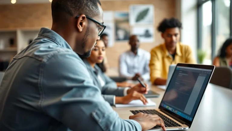 Person learning social media manager jobs in south africa in a modern educational setting