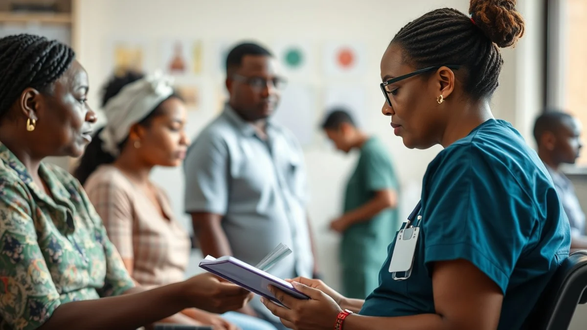 Learner studying caregiving skills in a professional training environment