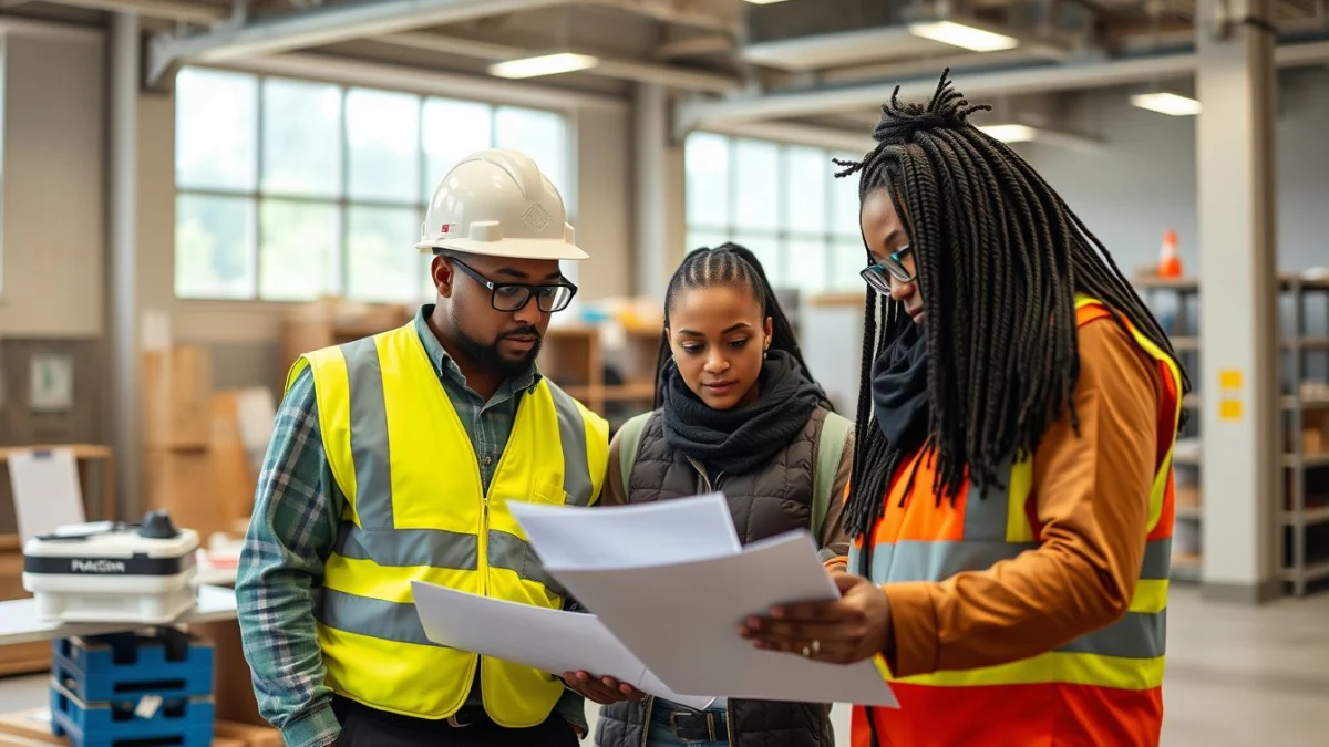 Person learning steps in the construction tendering process in a modern educational setting
