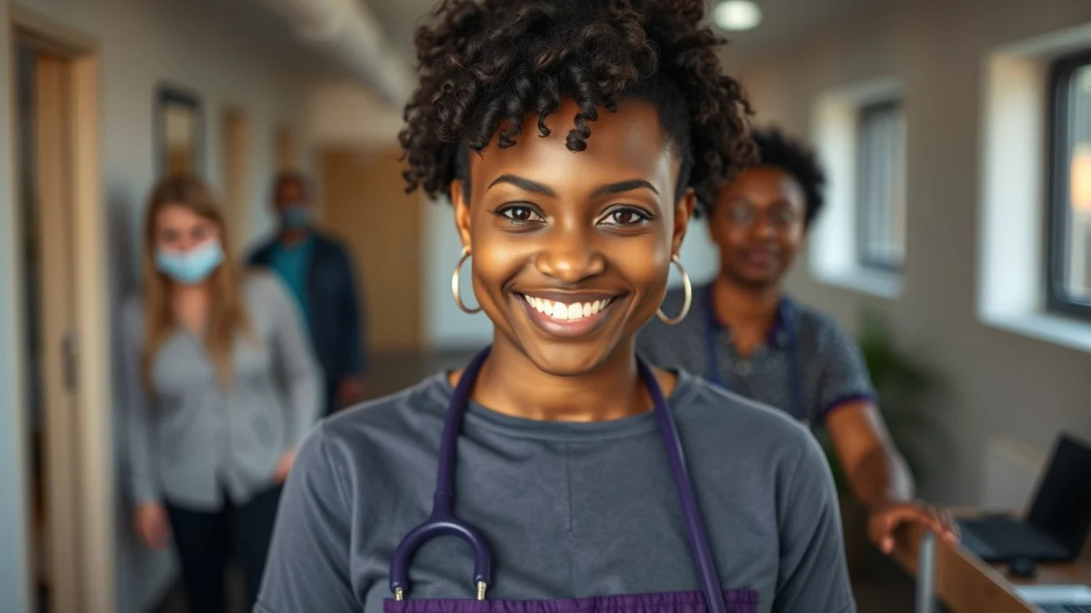 Learner studying caregiving skills in a professional training environment