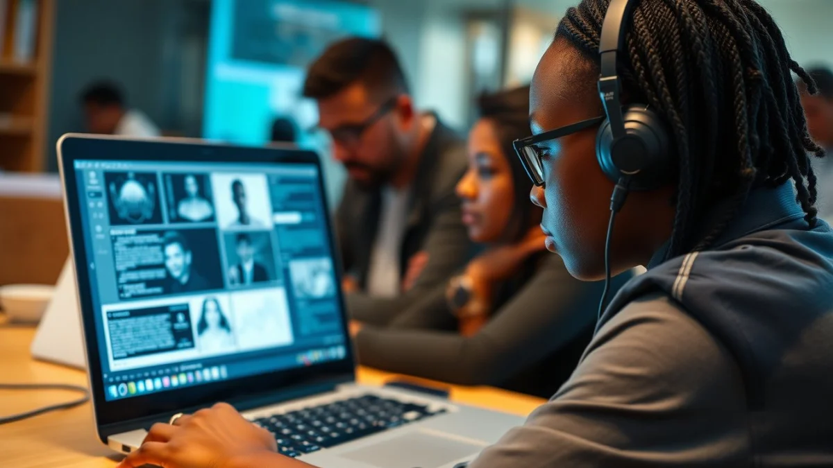 Person learning the digital forensics investigation process explained in a modern educational setting