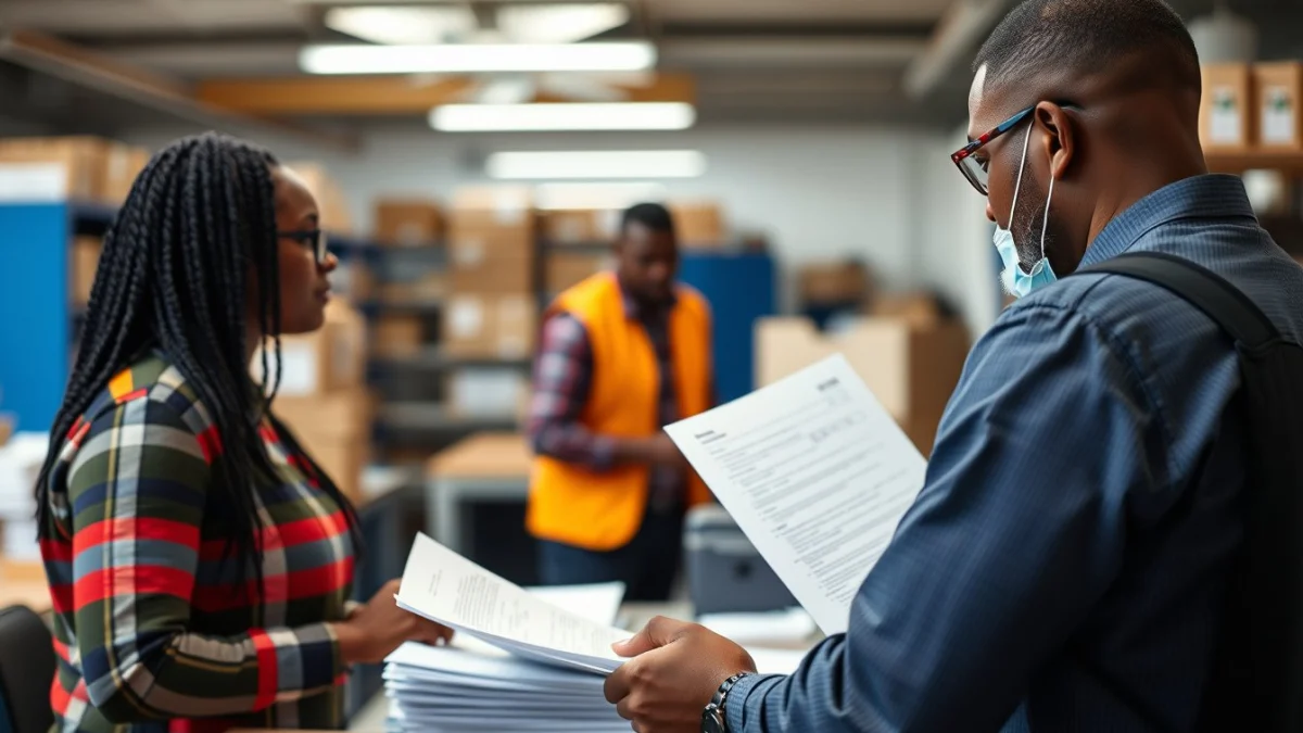Person learning the importance of dispatch clerks in supply chain in a modern educational setting
