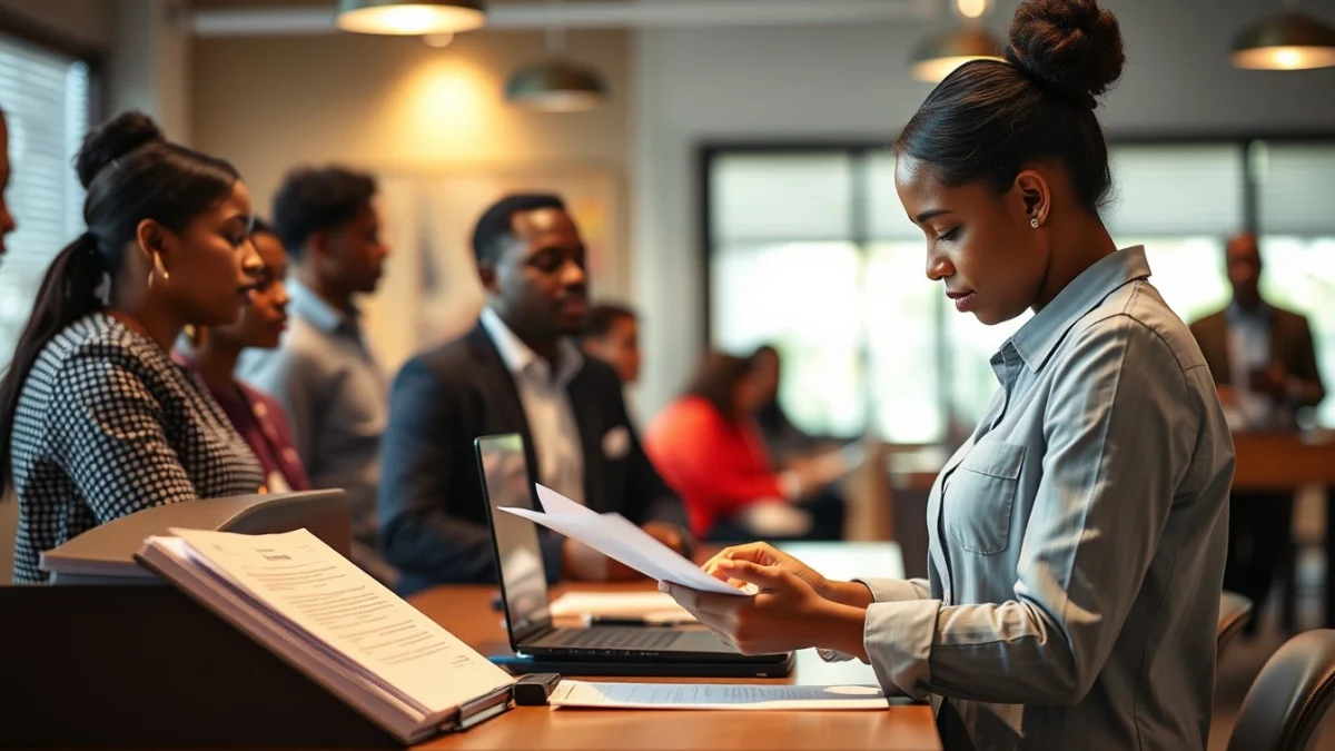 Person learning time management for receptionists in a modern educational setting