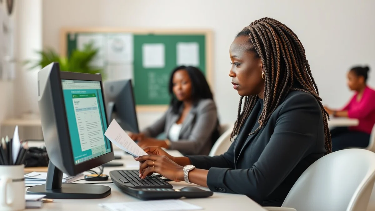 Professional learning office and administrative skills in a modern workspace